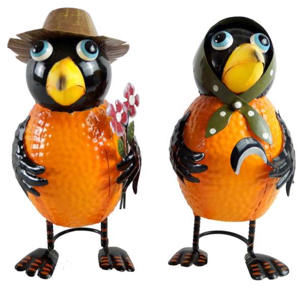 2er Set Entzückendes Rabenpaar Florine & Flori ca. 32 cm - Dekofigur